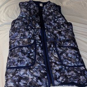 Ivivva Floral Puffer Vest with Blue and Purple Accents
